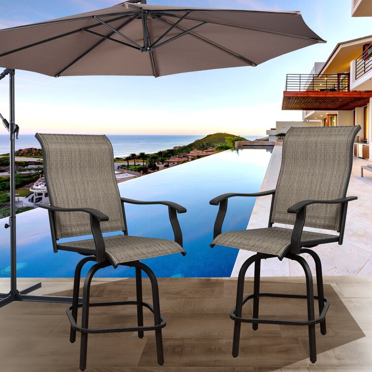 Emerit outdoor swivel bar deals stools bar height patio chairs